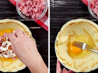 Омлет в блинах