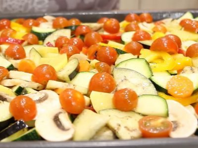 Запеченные овощи с грибами по-итальянски