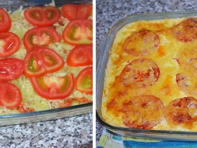 Овощная запеканка с фаршем