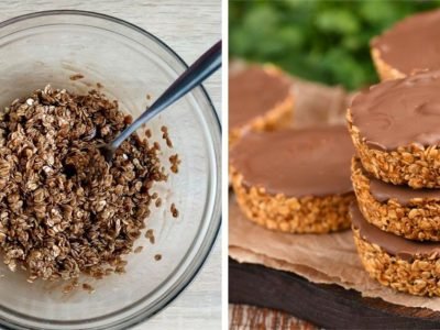 Овсяное печенье с шоколадом и сгущенкой без выпечки