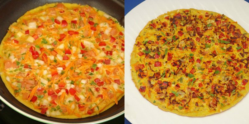 овсяный омлет с овощами