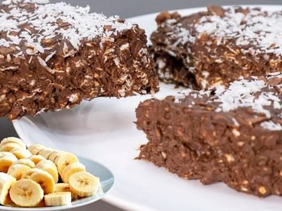 Овсяный пирог с бананом и какао