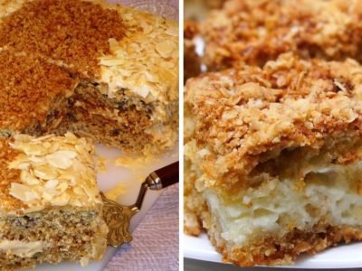 Овсяный торт с бананом