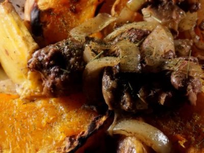 Печень с хурмой