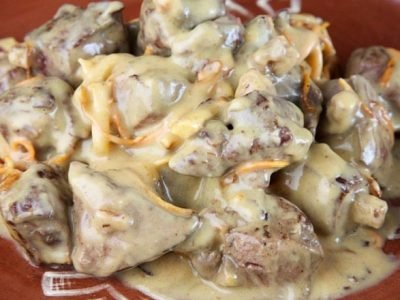 Печень с сыром