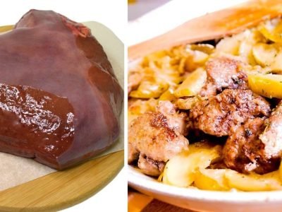 Печень с яблоками по-берлински