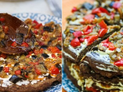 Печеночный торт с баклажанами