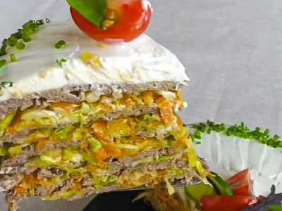 Печеночный торт с кабачками