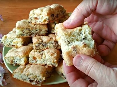 Печенье без масла с изюмом и орехами