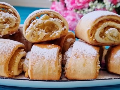 Печенье на кефире с яблочной начинкой