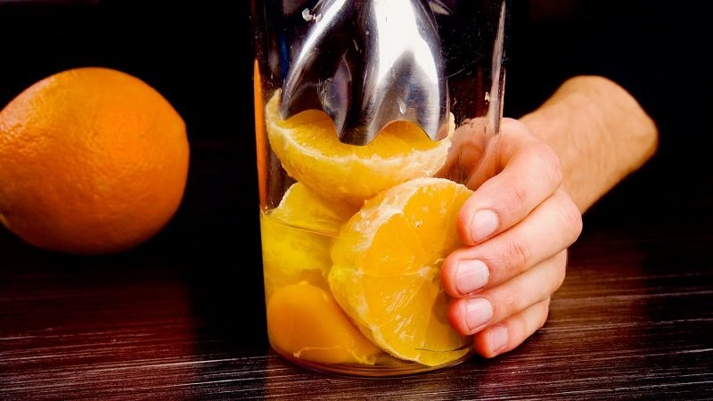 измельчение апельсин блендером