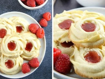 Песочное печенье с малиной