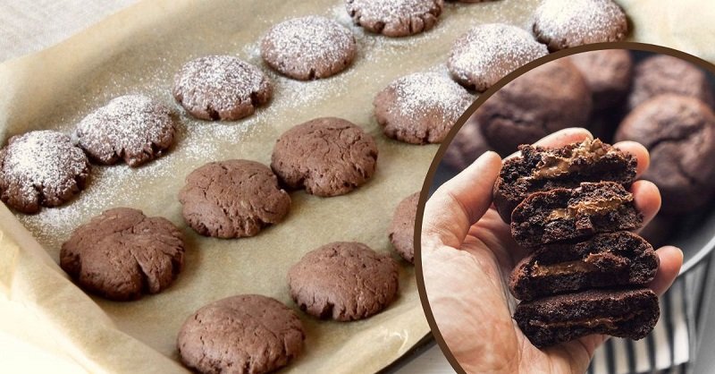 шоколадное печенье с начинкой