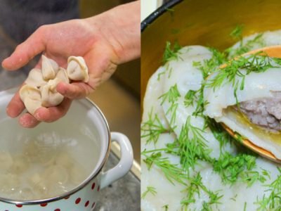 Пельмени с бульоном