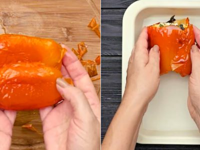 Перцы, запеченные с ветчиной и сыром