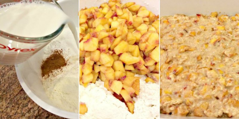 тесто с персиками