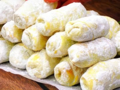 Песочные трубочки с орехами