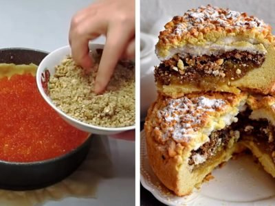 Королевский песочный пирог с орехами и вареньем «Сугроб»