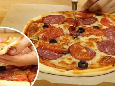 Воздушная итальянская пицца из бездрожжевого теста