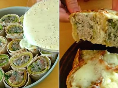 Пирог из лаваша с фаршем в духовке