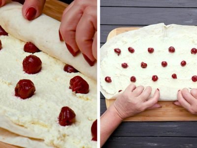 Пирог из лаваша с творогом