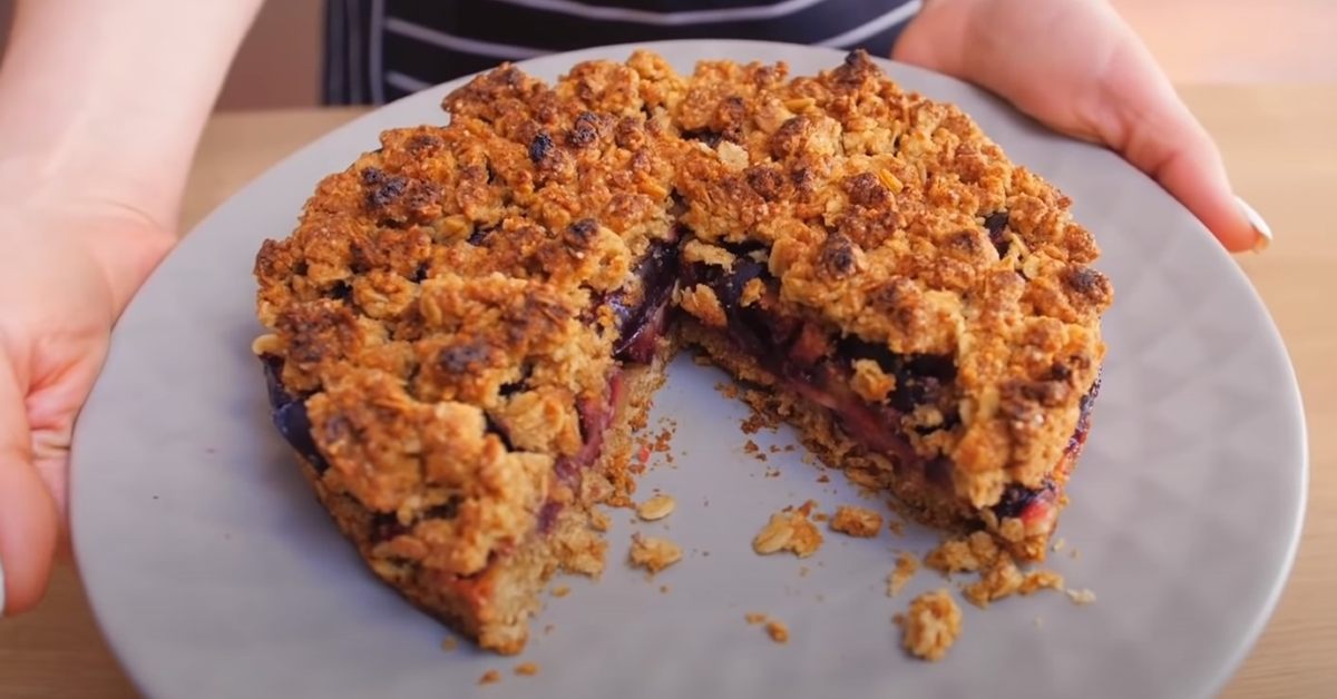 овсяный пирог с начинкой