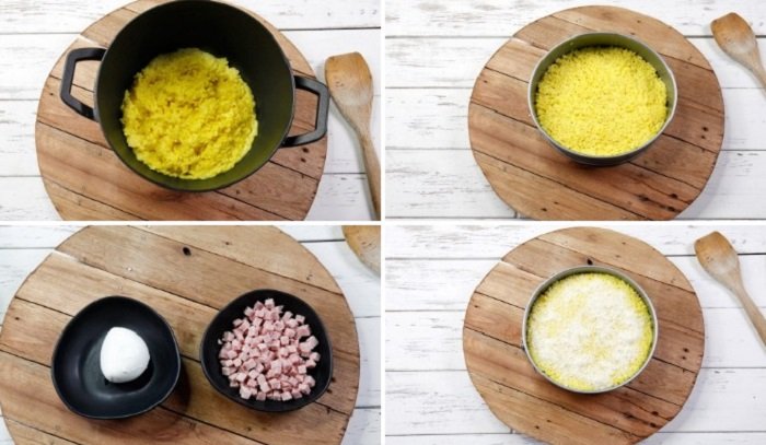 Рисовый пирог, этапы приготовления