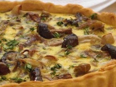 Пирог с грибами и сыром