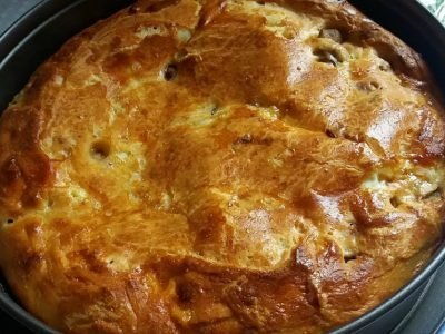 Пирог с грибами на кефире