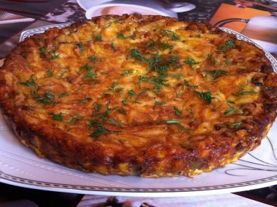 Пирог с куриной печенью