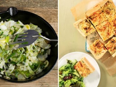 Пирог с луком-пореем