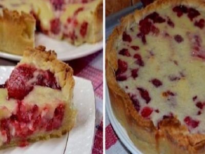 Пирог с малиной