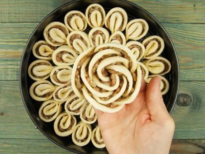 Пирог с мясом «Хризантема»