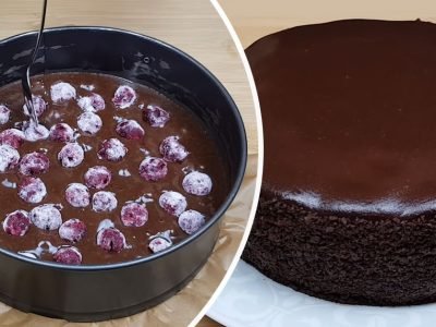 Пирог с шоколадом и вишней