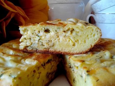 Пирог с сыром и зеленью