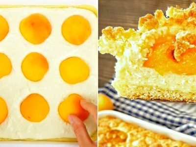 Пирог с творогом и абрикосами