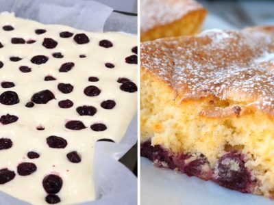 Пирог с вишней на скорую руку