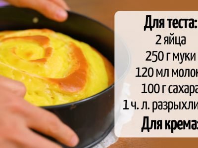 Пирог с яблоками и заварным кремом