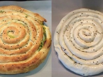 Пирог «Улитка» со шпинатом