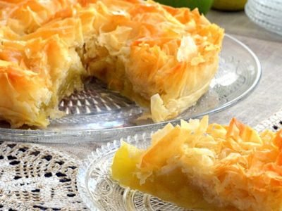 Пирог «Вуаль невесты» с яблоками