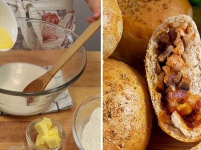 Воздушные пирожки с курицей и грибами