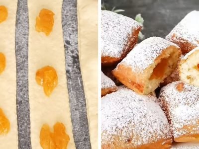 Воздушные пирожки с мармеладом во фритюре