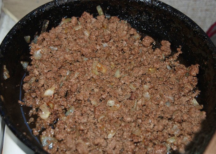 свиной фарш с луком