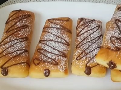 Воздушные пирожки с шоколадом на сковороде