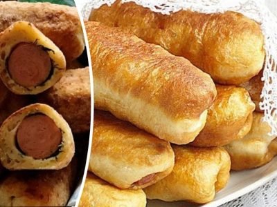 Пирожки с сосиской на творожном тесте