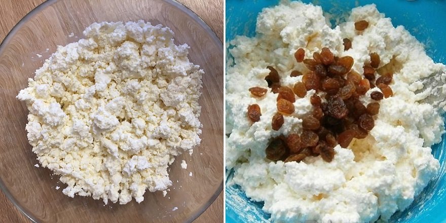 творог с изюмом