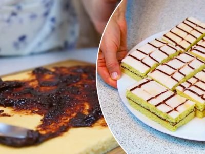 Пирожное «Школьное» с повидлом и глазурью