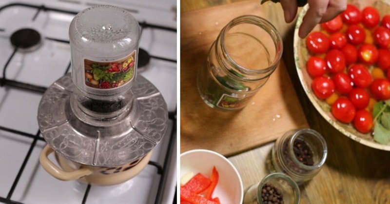 приготовление помидоров и алычи