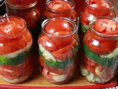Помидоры с подсолнечным маслом на зиму