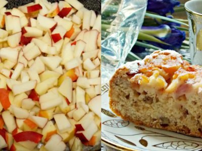 Постная шарлотка с яблоками